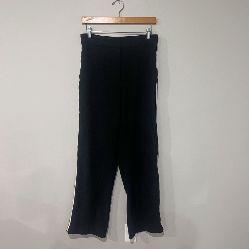 Jason Wu Black Wide Leg Side Stripe Trousers